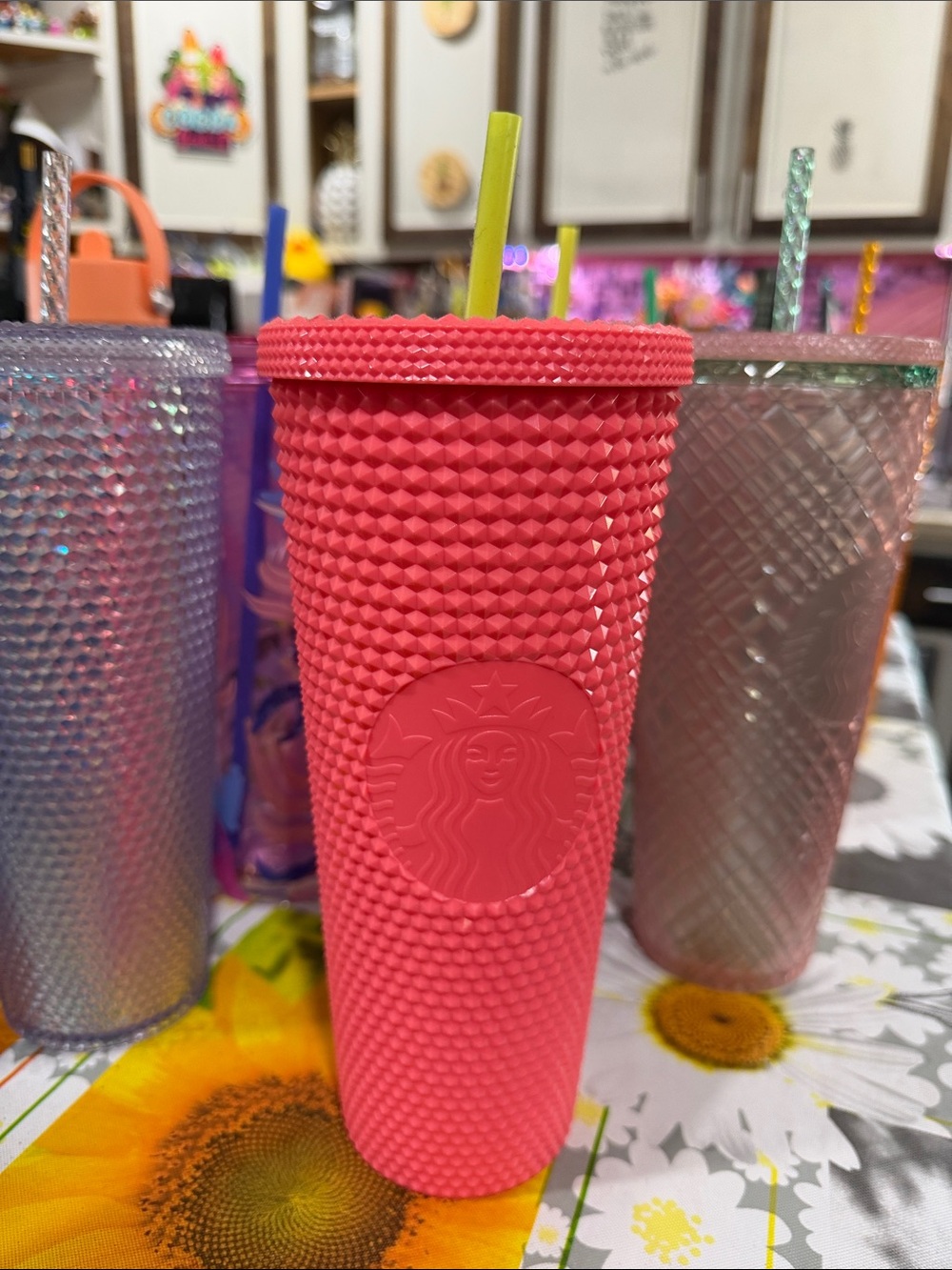 Starbucks Coral Textured Tumbler